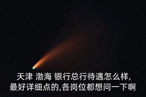  天津 渤海 銀行總行待遇怎么樣,最好詳細(xì)點的,各崗位都想問一下啊