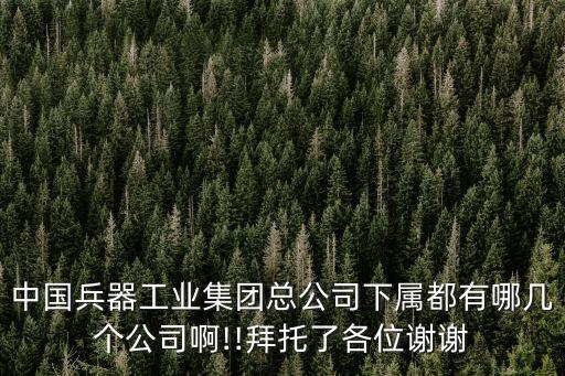 中國(guó)兵器工業(yè)集團(tuán)總公司下屬都有哪幾個(gè)公司啊!!拜托了各位謝謝