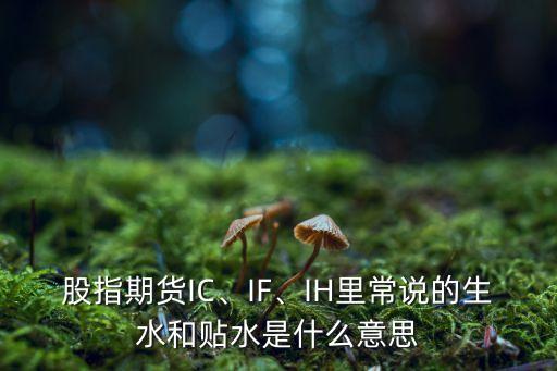 股指期貨IC、IF、IH里常說的生水和貼水是什么意思