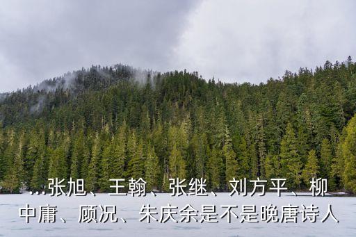 ...張旭、王翰、張繼、劉方平、柳中庸、顧況、朱慶余是不是晚唐詩人