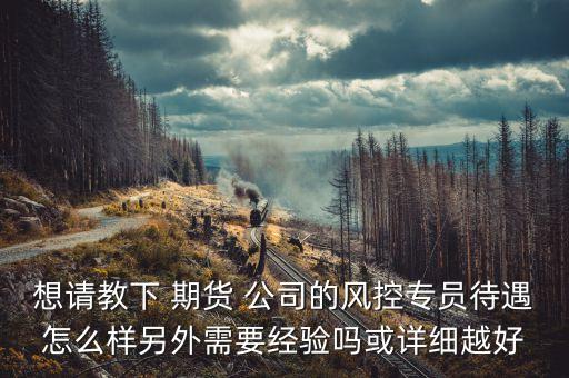 想請(qǐng)教下 期貨 公司的風(fēng)控專員待遇怎么樣另外需要經(jīng)驗(yàn)嗎或詳細(xì)越好