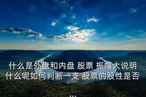 什么是外盤和內(nèi)盤 股票 振幅大說明什么呢如何判斷一支 股票的股性是否...