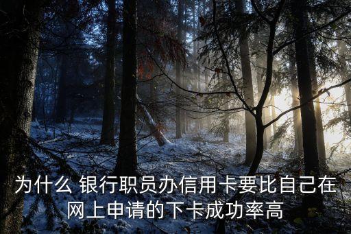 為什么 銀行職員辦信用卡要比自己在網(wǎng)上申請的下卡成功率高