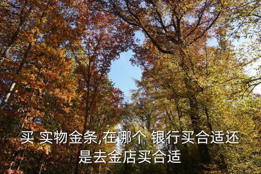 買 實物金條,在哪個 銀行買合適還是去金店買合適