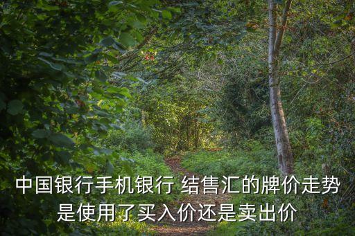 中國銀行手機銀行 結(jié)售匯的牌價走勢是使用了買入價還是賣出價