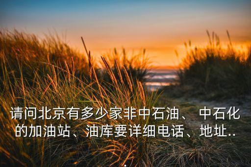 請問北京有多少家非中石油、 中石化的加油站、油庫要詳細(xì)電話、地址...