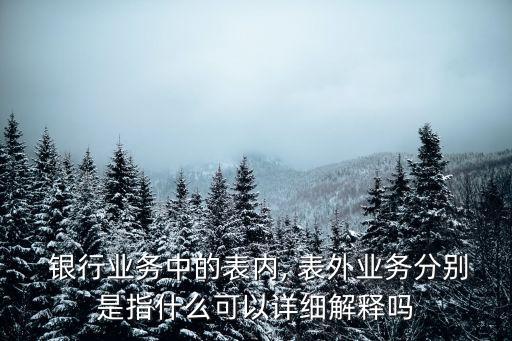  銀行業(yè)務(wù)中的表內(nèi), 表外業(yè)務(wù)分別是指什么可以詳細(xì)解釋嗎