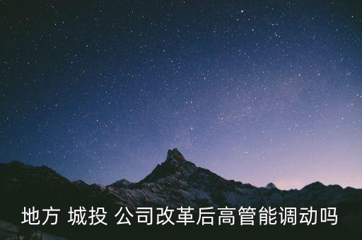 地方 城投 公司改革后高管能調(diào)動嗎