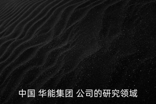 中國 華能集團 公司的研究領域