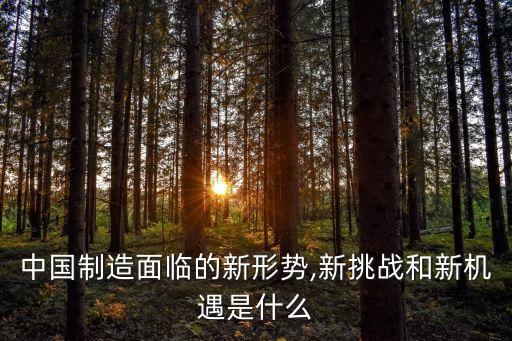 中國(guó)制造面臨的新形勢(shì),新挑戰(zhàn)和新機(jī)遇是什么