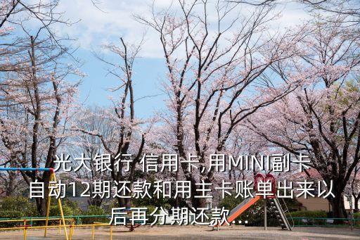 光大銀行信用卡自動分期