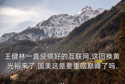 王健林一直沒搞好的互聯(lián)網(wǎng),這回?fù)Q黃光裕來了,國美這是要重回巔峰了嗎...