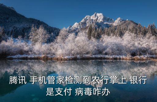騰訊 手機管家檢測到農(nóng)行掌上 銀行是支付 病毒咋辦