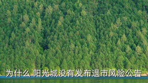 為什么 陽光城沒有發(fā)布退市風(fēng)險公告