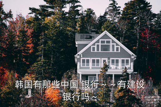  韓國有那些中國 銀行～～有建設(shè) 銀行嗎～