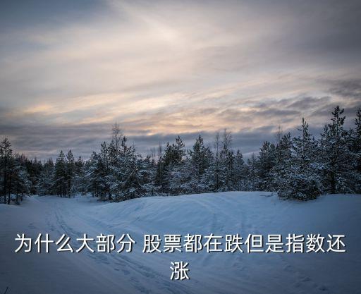 為什么大部分 股票都在跌但是指數還漲