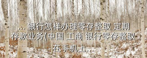 ... 銀行怎樣辦理零存整取 定期存款業(yè)務(wù)(中國 工商 銀行零存整取在手機(jī)上...