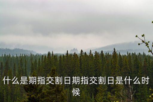 什么是期指交割日期指交割日是什么時(shí)候
