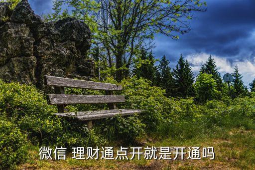 微信 理財(cái)通點(diǎn)開就是開通嗎