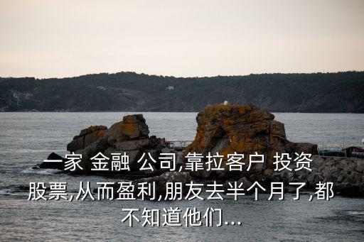 一家 金融 公司,靠拉客戶 投資 股票,從而盈利,朋友去半個月了,都不知道他們...