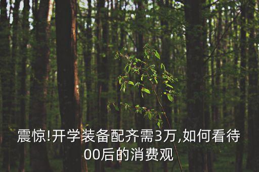 震驚!開學(xué)裝備配齊需3萬,如何看待00后的消費觀