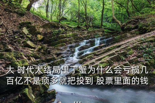 大 時代大結(jié)局里丁蟹為什么會虧損幾百億不是頂多就把投到 股票里面的錢...