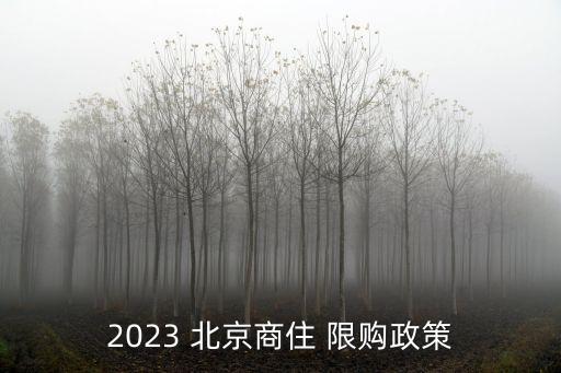 2023 北京商住 限購(gòu)政策