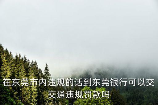 在東莞市內違規(guī)的話到東莞銀行可以交交通違規(guī)罰款嗎