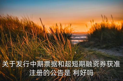 關(guān)于發(fā)行中期票據(jù)和超短期融資券獲準注冊的公告是 利好嗎