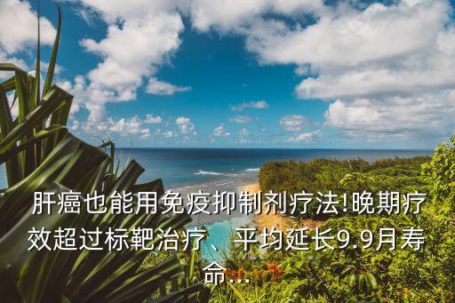  肝癌也能用免疫抑制劑療法!晚期療效超過標靶治療、平均延長9.9月壽命...
