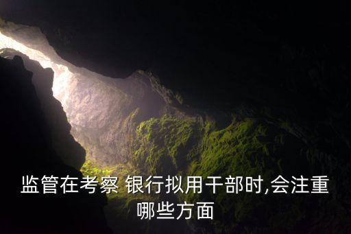 監(jiān)管在考察 銀行擬用干部時,會注重哪些方面