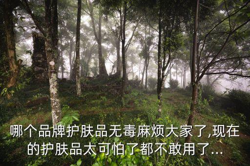 哪個(gè)品牌護(hù)膚品無毒麻煩大家了,現(xiàn)在的護(hù)膚品太可怕了都不敢用了...