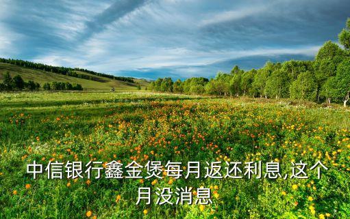  中信銀行鑫金煲每月返還利息,這個(gè)月沒消息