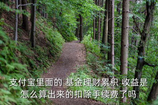 支付寶里面的 基金理財(cái)累積 收益是怎么算出來(lái)的扣除手續(xù)費(fèi)了嗎