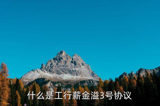 什么是工行薪金溢3號(hào)協(xié)議