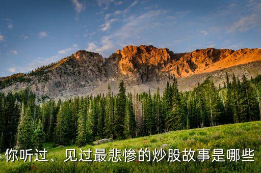 你聽過、見過最悲慘的炒股故事是哪些