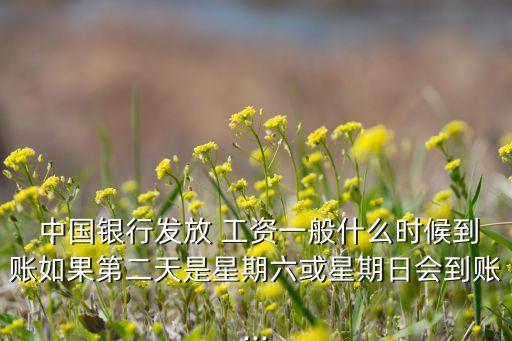  中國(guó)銀行發(fā)放 工資一般什么時(shí)候到賬如果第二天是星期六或星期日會(huì)到賬...