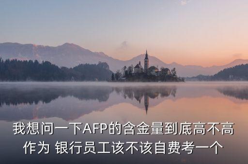 我想問一下AFP的含金量到底高不高作為 銀行員工該不該自費考一個