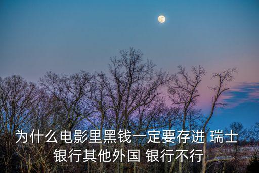 為什么電影里黑錢一定要存進(jìn) 瑞士 銀行其他外國 銀行不行