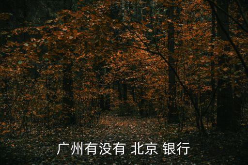 廣州有沒(méi)有 北京 銀行