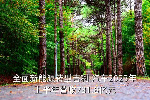 全面新能源轉型吉利 汽車2023年上半年營收731.8億元
