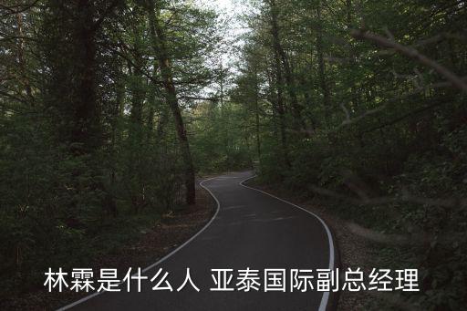林霖是什么人 亞泰國際副總經理
