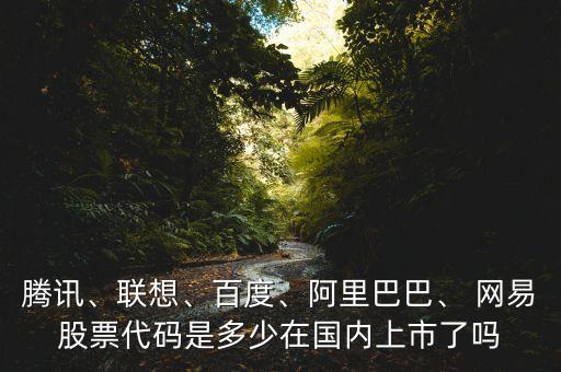 騰訊、聯(lián)想、百度、阿里巴巴、 網(wǎng)易股票代碼是多少在國(guó)內(nèi)上市了嗎
