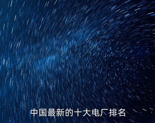 中國最新的十大電廠排名