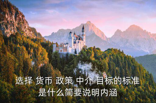選擇 貨幣 政策 中介 目標(biāo)的標(biāo)準(zhǔn)是什么簡要說明內(nèi)涵