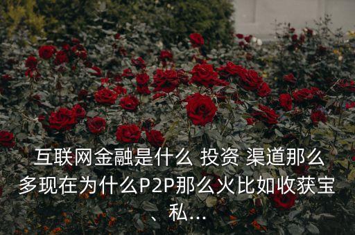  互聯(lián)網(wǎng)金融是什么 投資 渠道那么多現(xiàn)在為什么P2P那么火比如收獲寶、私...