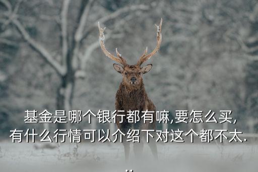  基金是哪個(gè)銀行都有嘛,要怎么買,有什么行情可以介紹下對這個(gè)都不太...