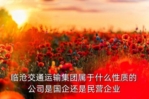  臨滄交通運輸集團屬于什么性質(zhì)的 公司是國企還是民營企業(yè)