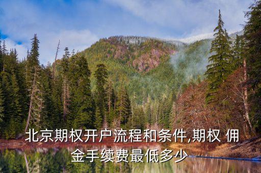 北京期權開戶流程和條件,期權 傭金手續(xù)費最低多少