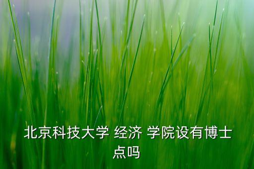  北京科技大學 經(jīng)濟 學院設(shè)有博士點嗎